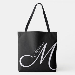 Tote Bag XL BAG - MONOGRAM + NOM - fourre-tout moderne noir