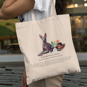 Tote Bag Xoloitzcuintli Aquarelle mexicaine Chien sans ch