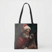 Tote Bag Xoloitzcuintli avec Noël Festif du Père Noël (Devant)
