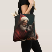 Tote Bag Xoloitzcuintli avec Noël Festif du Père Noël (De près)