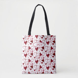 Tote Bag XXOO Valentine illustré à la main pour la Saint-Va