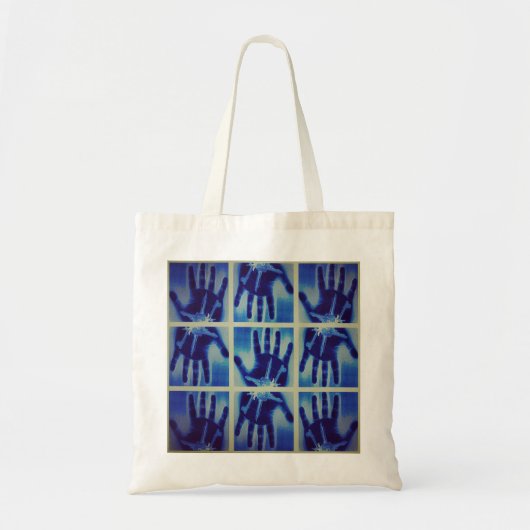 Tote Bag Yaei déplaisant mains bleues (Devant)