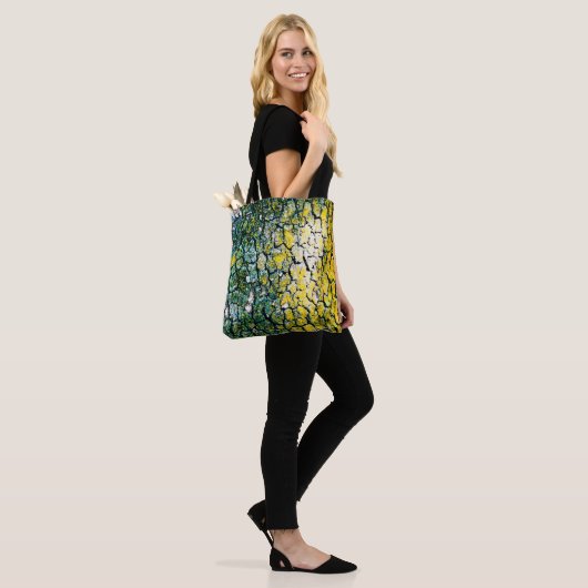 Tote Bag Yellow and Green Abstract (Sur le modèle)
