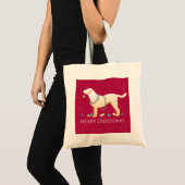 Tote Bag Yellow Labrador Retriever Joyeux Noël Design (Devant (produit))