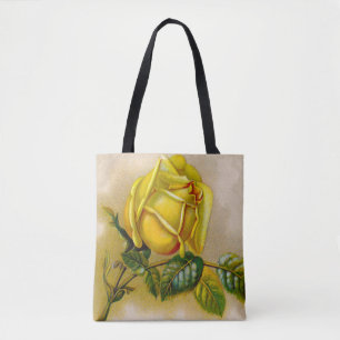 Tote Bag Yellow Rose Artwork