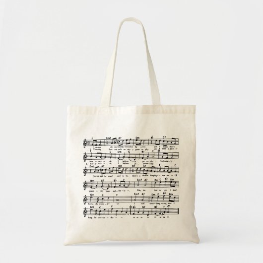 TOTE BAG YESTERDAY SHEET MUSIC PARTITION (Devant)