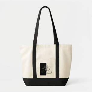 Tote Bag Yin Yang Black Lotus Blossom