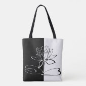 Tote Bag Yin Yang Black Lotus Blossom (Dos)
