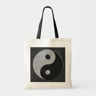Tote Bag Yin Yang dans le style d'impression en fibre de ca