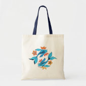 Tote Bag Yin Yang Koi Poisson bleu (Devant)