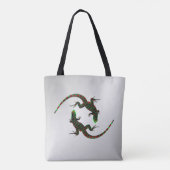 Tote Bag Yin Yang Lizards Argent (Dos)