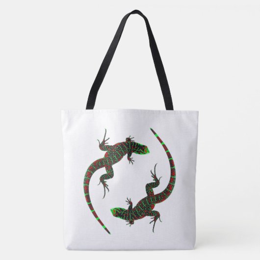 Tote Bag Yin Yang Lizards Blanc (Devant)