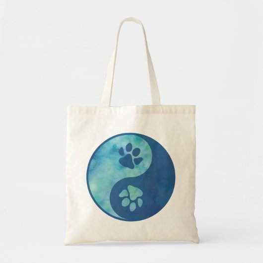 Tote Bag Yin Yang Paw Blue (Devant)
