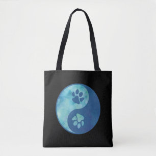 Tote Bag Yin Yang Paw Blue