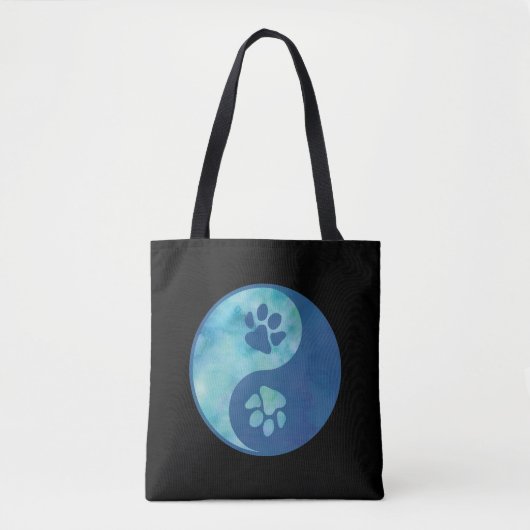 Tote Bag Yin Yang Paw Blue (Devant)