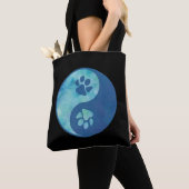 Tote Bag Yin Yang Paw Blue (De près)