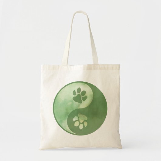 Tote Bag Yin Yang Paw Green (Devant)