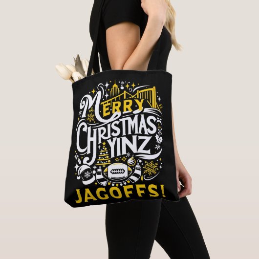 Tote Bag Yinz Jagoff Noël Pittsburgh Cadeau (De près)