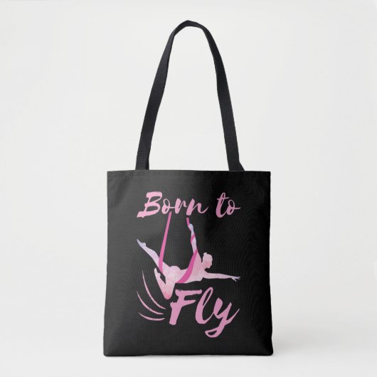 Tote Bag Yoga aérien né à voler (Devant)