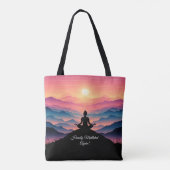 Tote Bag Yoga avec vue sur le coucher du soleil - Ajouter u (Dos)