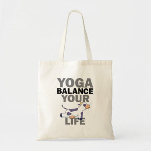 Tote Bag Yoga Équilibrer votre vie avec la vache mignonne
