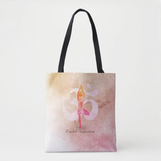 Tote Bag YOGA Instructeur d'aquarelle méditation Pose Om SI (Devant)