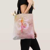Tote Bag YOGA Instructeur d'aquarelle méditation Pose Om SI (De près)