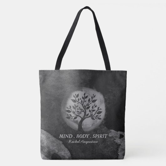 Tote Bag Yoga Instructeur de méditation Logo de l'arbre noi (Devant)