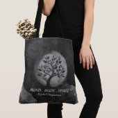 Tote Bag Yoga Instructeur de méditation Logo de l'arbre noi (De près)