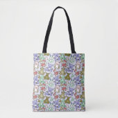 Tote Bag Yoga poses pattern | Yoga seamless pattern 60 (Devant)