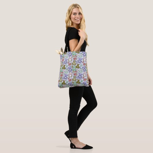 Tote Bag Yoga poses pattern | Yoga seamless pattern 60 (Sur le modèle)