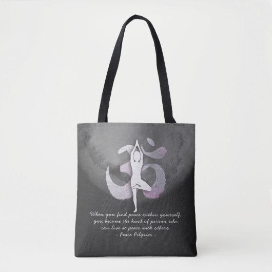 Tote Bag Yoga Studio Instructor Méditation Pose OM Symbole (Devant)