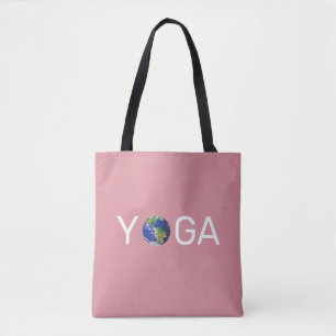 Tote Bag Yoga terre tendance moderne sur or rose