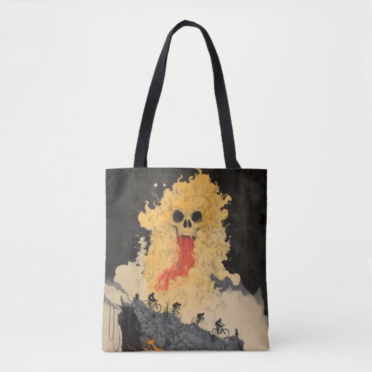 Tote Bag Yokai japonais à vélo (Devant)