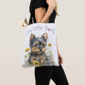 Tote Bag Yorkie Chien Maman Florale (De près)