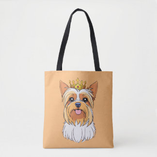 Tote Bag Yorkie Crowned