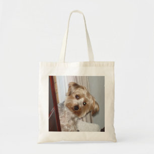 Tote Bag Yorkie jetant un coup d'oeil au coin de la rue