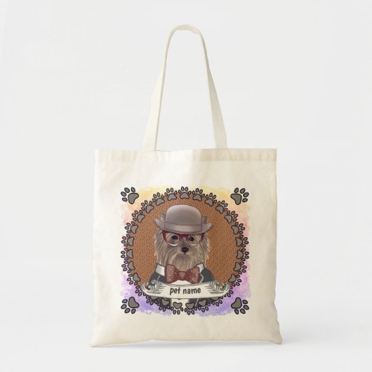 Tote Bag Yorkie porte des lunettes (Devant)