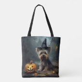 Tote Bag Yorkshire Terrier Citrouilles Halloween effrayant (Dos)