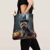 Tote Bag Yorkshire Terrier Citrouilles Halloween effrayant (De près)