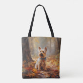 Tote Bag Yorkshire Terrier en automne Leaves automne Inspir (Dos)