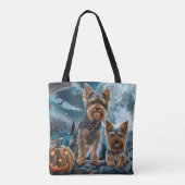 Tote Bag Yorkshire Terrier Halloween Éffrayant (Dos)
