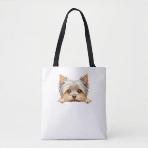 Tote Bag Yorkshire Terrier Peeking mignonne adorable drôle 