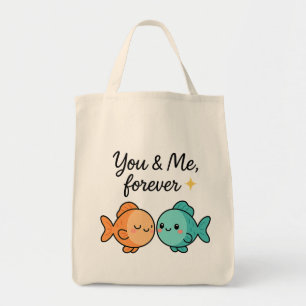 Tote Bag You & Me Forever Cute Poisson Couple Design