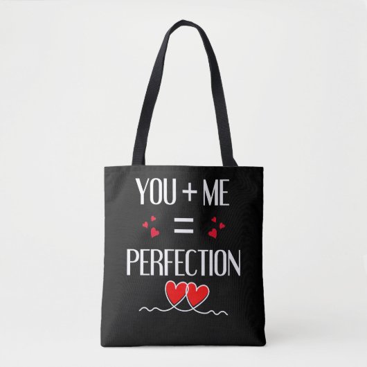 Tote Bag You + Me = Perfection - Mignonne Conception Couple (Devant)