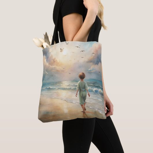 Tote Bag Young Boy on Beach (De près)