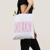 Tote Bag Your | Bold White Text on Light Pink (De près)