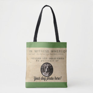 Tote Bag Your Dog Photo n Paws 1860 Document juridique anti