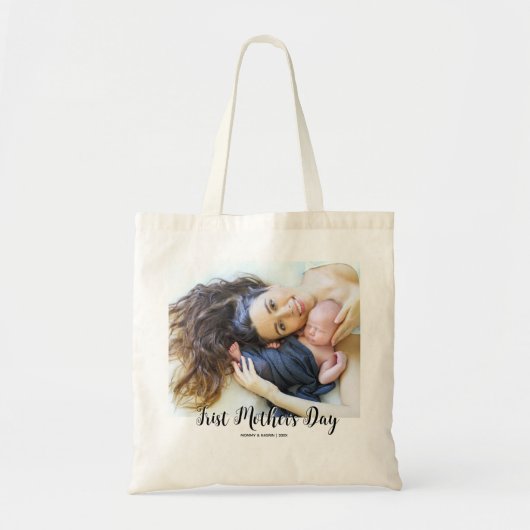 Tote Bag Your First Mother's Day personalised photo  (Devant)
