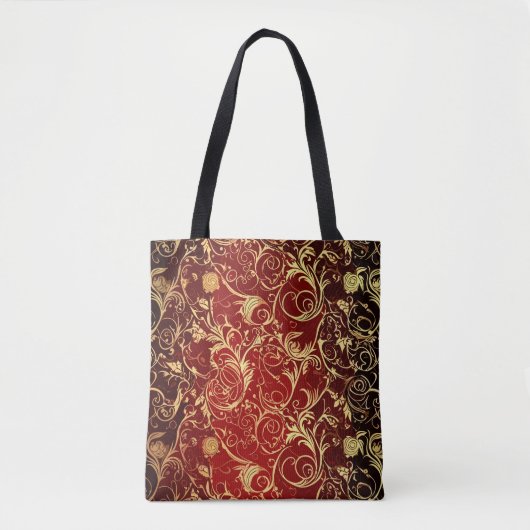 Tote Bag Yuletide Opulence : Threads dorés de Noël (Devant)